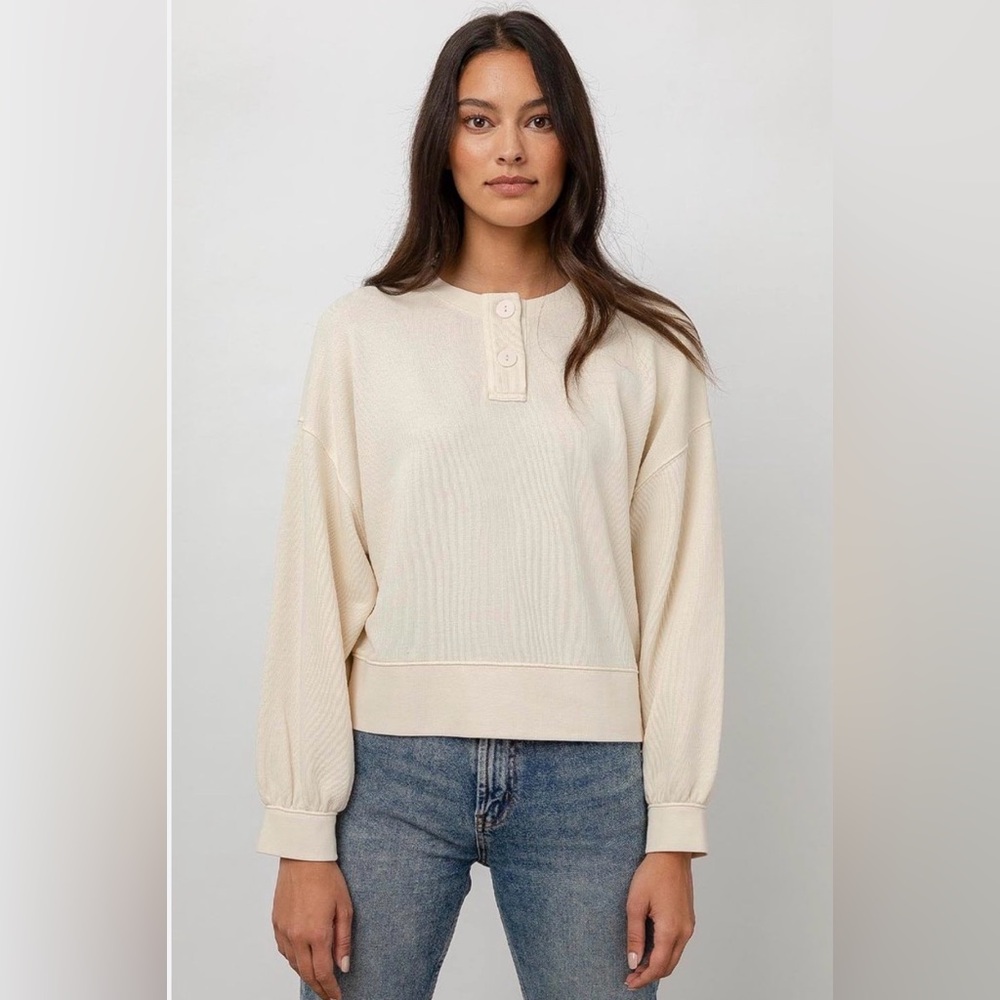 Rails Erin Henley Sweatshirt Ivory Small